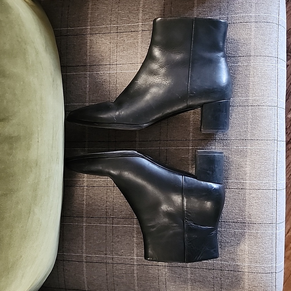 VIA SPIGA VINTAGE Y2K Black Leather Ankle Boots 37.5 7 Minimalist Industrial - Picture 11 of 17